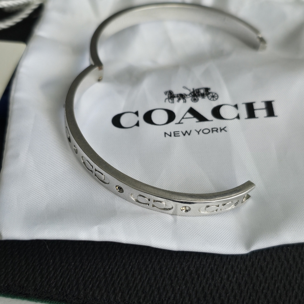 Coach Silver Bracelet with Crystal Accents